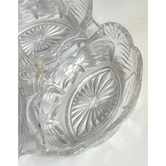 Fifth Avenue Crystal Clear Glass Serving 3 Compartment Dish Bowl With Handle - Picture 5 of 8